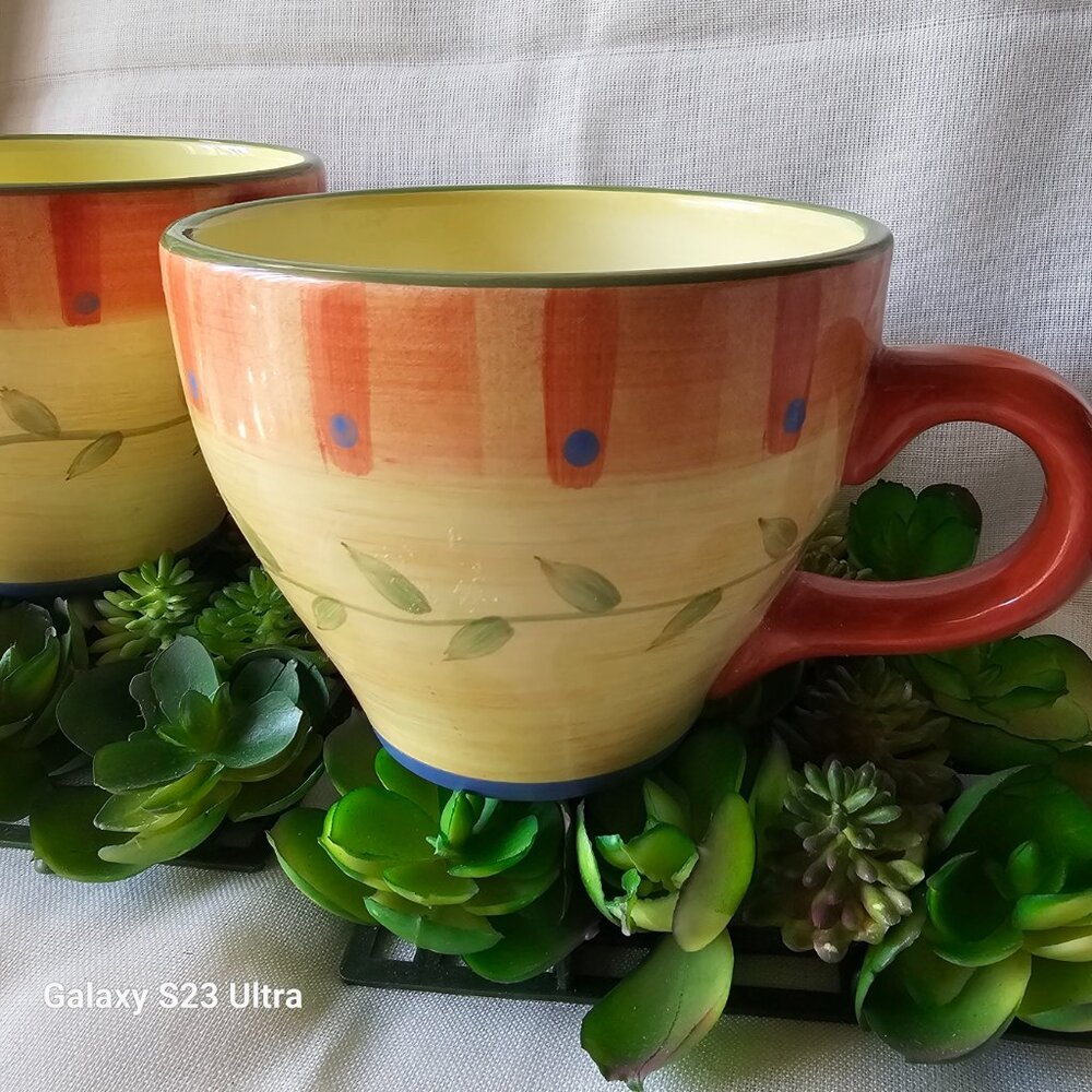 Pfaltzgraff NAPOLI Hand-painted Floral Earthenware Large Coffee Mug / Soup Bowl